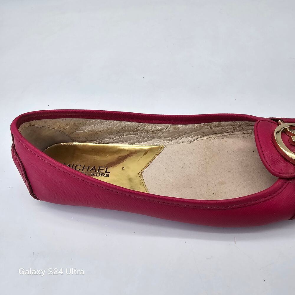 Michael Kors Flats Pink Leather Slip On Moccasin Drivers Moc Women's 7M - Picture 10 of 10